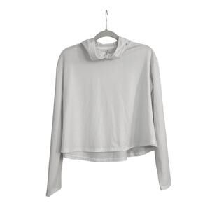 Fabletics Long Sleeve White Cropped Hooded Athletic Shirt Size Women's Small